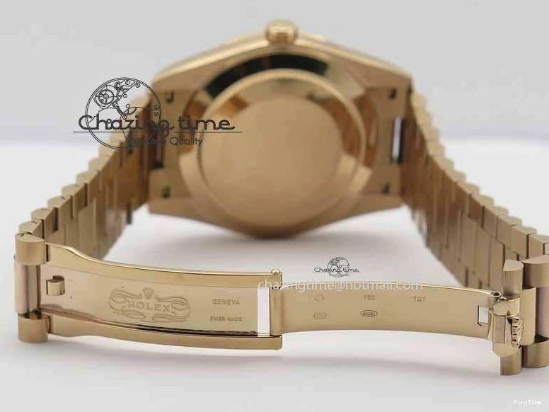 MiroTime 0318 Sophisticated Day-Date 40mm 228239 RG Noob 1:1 Best Edition Brown Roman Dial On RG President Bracelet A 3707